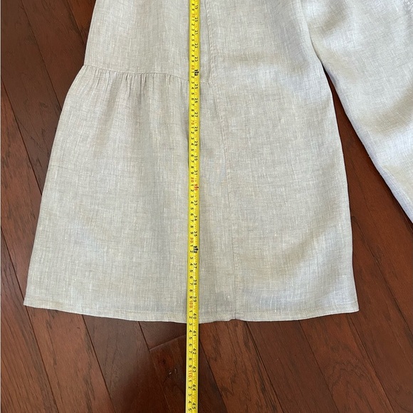 Ethos Los Angeles Linen Tiered Super Wide Leg Pants for Women in Oatmeal size M - Picture 5 of 8